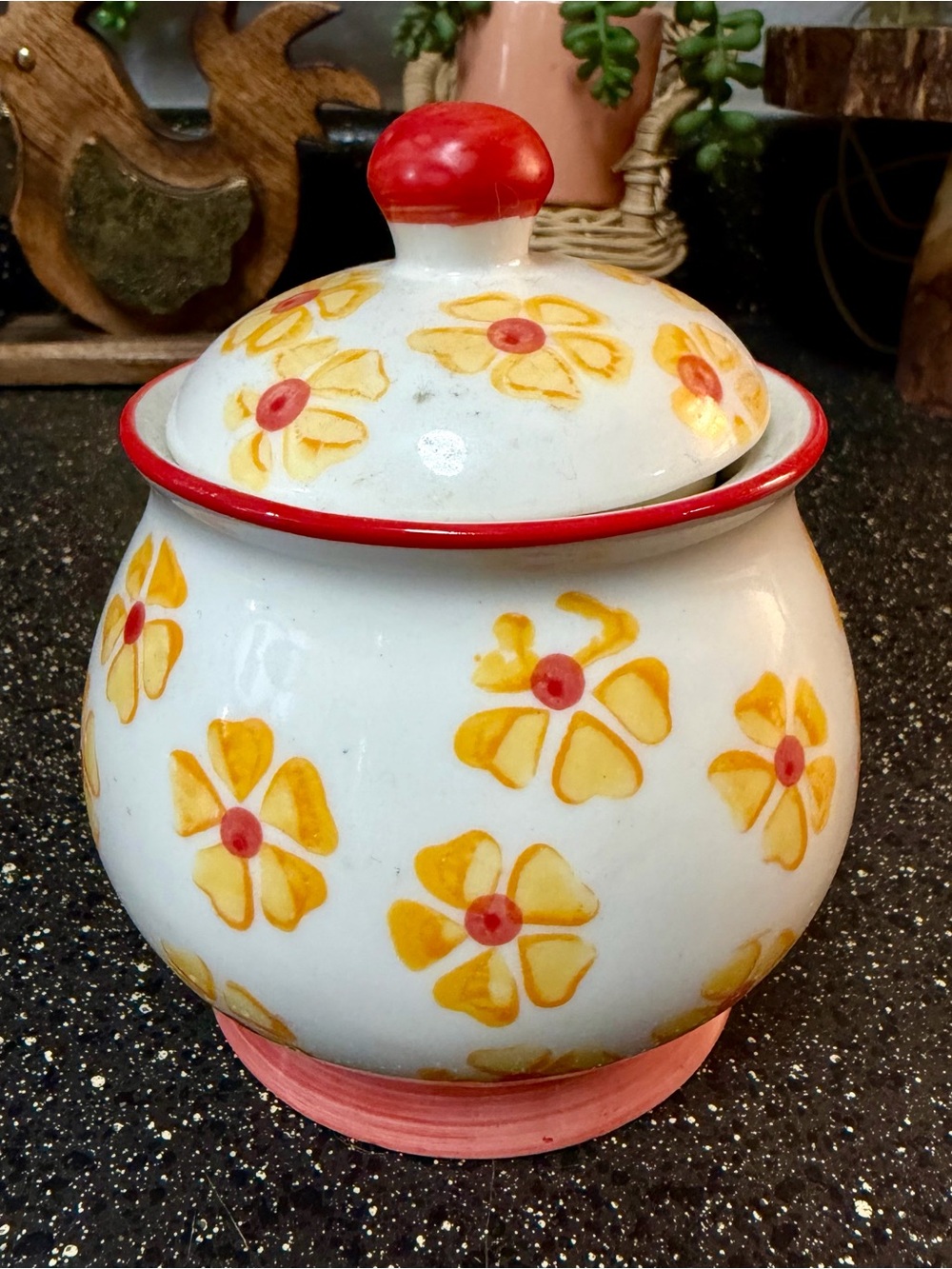 vintage floral small jar